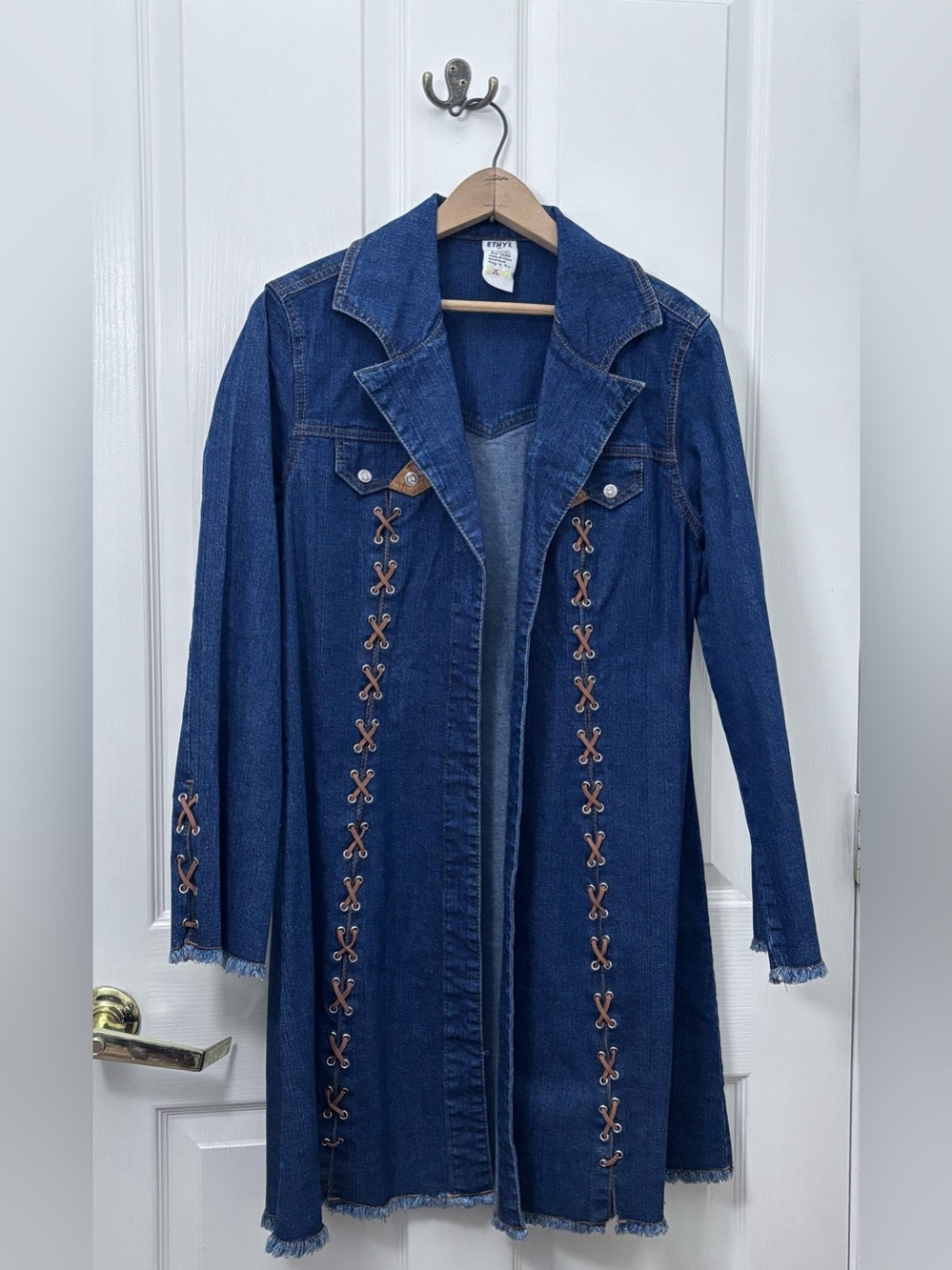 Vintage 80’s/90’s Ethyl brand denim duster jacket